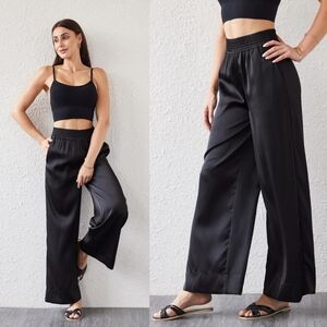Women's Wide Leg Palazzo Pants - Black